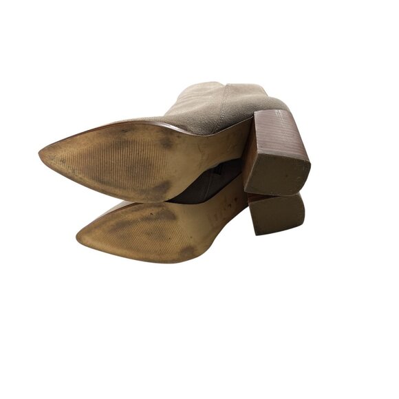 Nine West Birds Tan Suede Upper Ankle Bootie Western Pointed Toe Size 9.5 M - Picture 10 of 16